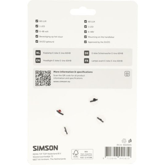 Simson koplamp aurora e-line 60hb