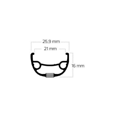 Ryde velg rival 21 disc 28 29 622 x 21c aluminium 36 gaats 14g - zwart