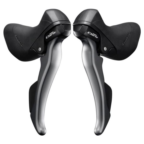 Load image into Gallery viewer, Shimano versteller- remhendelset 2 x 8 speed claris st-r2000 - grijs zwart
