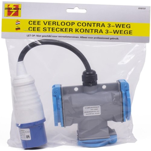 Afbeelding laden in galerijviewer, Enzo cee verloopsnoer 20cm cee stekker naar 3x stopcontact - 6315002
