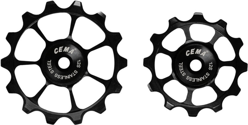 Load image into Gallery viewer, CEMA Derailleurwieltjes ALU SRAM EAGLE 12V-RVS-zwart
