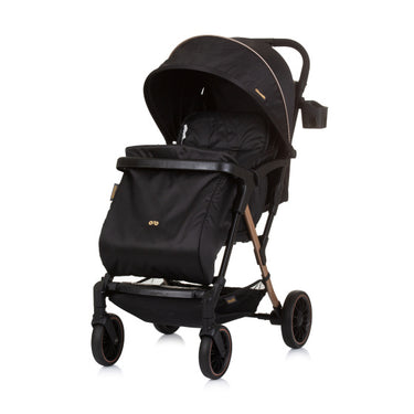 Chipolino amber opvouwbare buggy met voetenhoes obsidian zwart