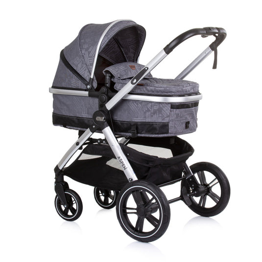 Chipolino Aspen Opvouwbare 3-in-1 Kinderwagen met Luiertas Graphite Grey