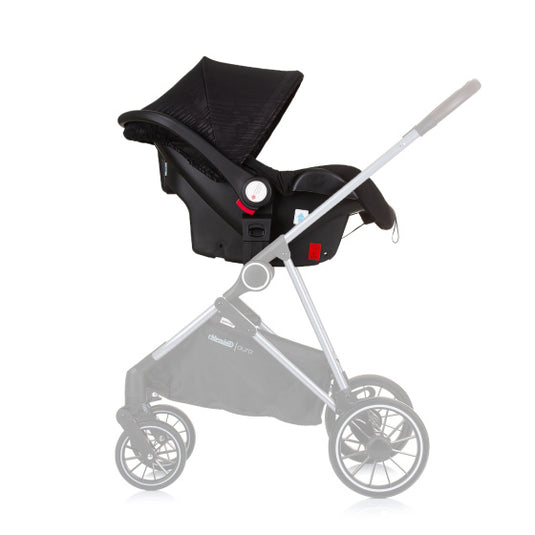 Chipolino aura autostoel met adapters 40-85 cm groep 0+ obsidian zwart