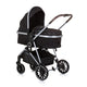 Chipolino aura opvouwbare 3-in-1 kinderwagen met luiertas obsidian zwart zilver