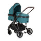 Chipolino aura opvouwbare 3-in-1 kinderwagen met luiertas teal petrolblauw zwart