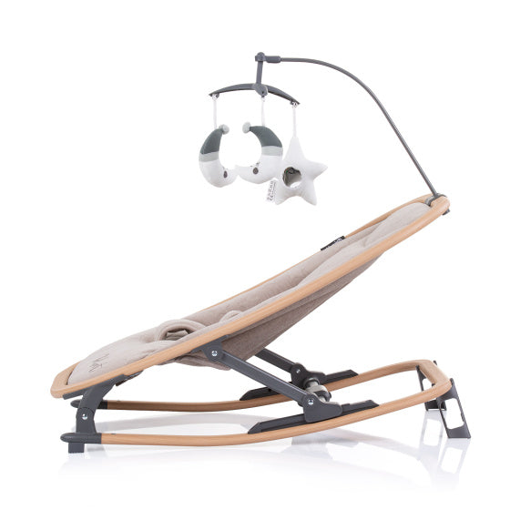 Load image into Gallery viewer, Chipolino Velvet Opvouwbare Wipstoel met Mobiel Sand Wood
