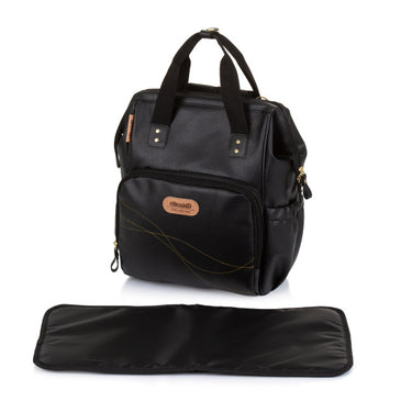Chipolino Rugzak Luiertas met Verschoningsmatje Leather Zwart