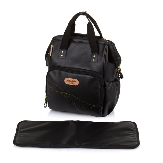 Load image into Gallery viewer, Chipolino Rugzak Luiertas met Verschoningsmatje Leather Zwart
