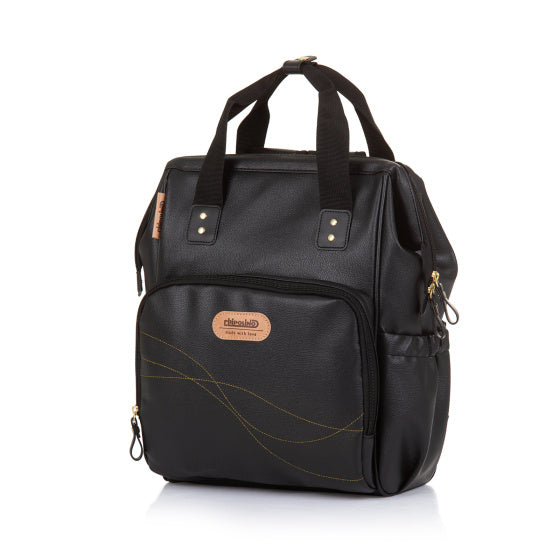 Load image into Gallery viewer, Chipolino Rugzak Luiertas met Verschoningsmatje Leather Zwart
