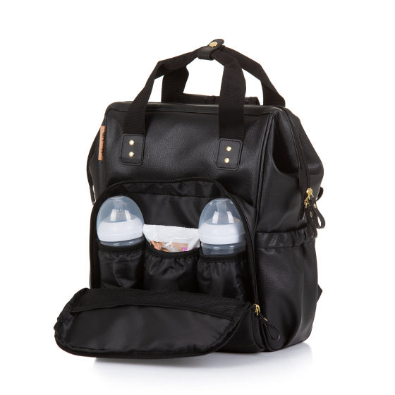 Load image into Gallery viewer, Chipolino Rugzak Luiertas met Verschoningsmatje Leather Zwart
