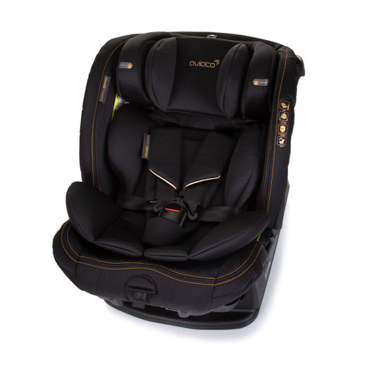 Chipolino aviato autostoel i-size 40-150 cm groep 0+, 1, 2 én 3 obsidian zwart