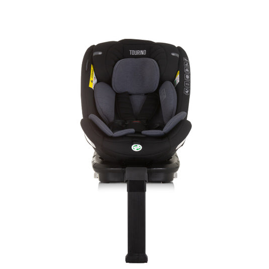 Chipolino tourino autostoel i-size 40-150 cm isofix 360° obsidian zwart grijs