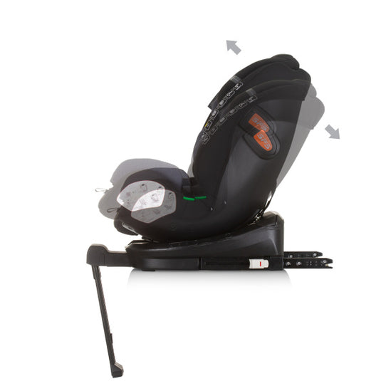 Chipolino tourino autostoel i-size 40-150 cm isofix 360° obsidian zwart grijs