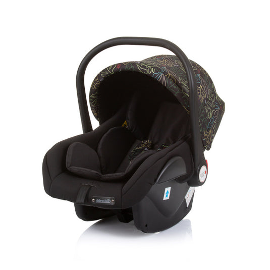 Chipolino havana autostoel met adapters 40-85 cm groep 0+ obsidian leaves zwart