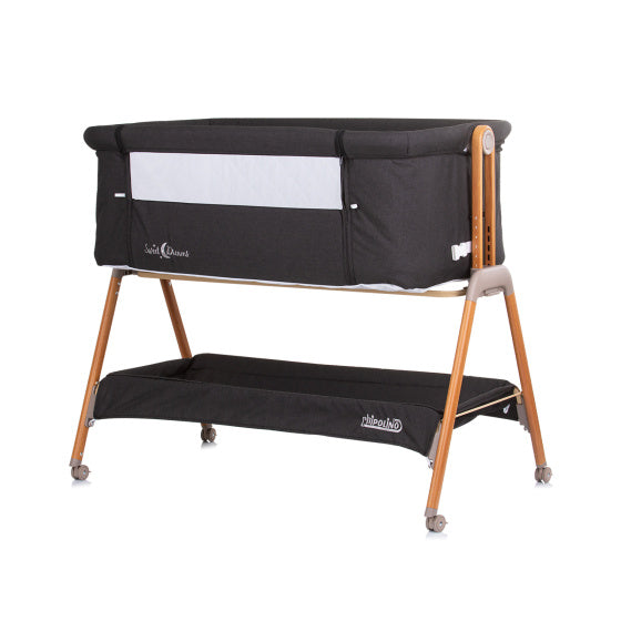 Load image into Gallery viewer, Chipolino sweet dreams co-sleeper met opklapbare zijkant graphite wood antraciet
