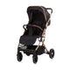 Chipolino combo opvouwbare buggy met voetenhoes obsidian gold zwart