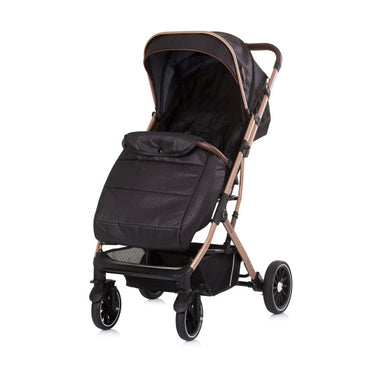 Chipolino combo opvouwbare buggy met voetenhoes obsidian gold zwart