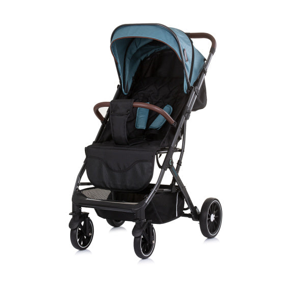 Load image into Gallery viewer, Chipolino combo opvouwbare buggy met voetenhoes teal turquoise zwart
