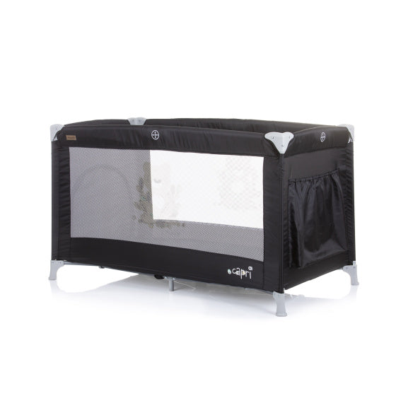 Load image into Gallery viewer, Chipolino capri opvouwbaar campingbedje met zijingang ebony zwart

