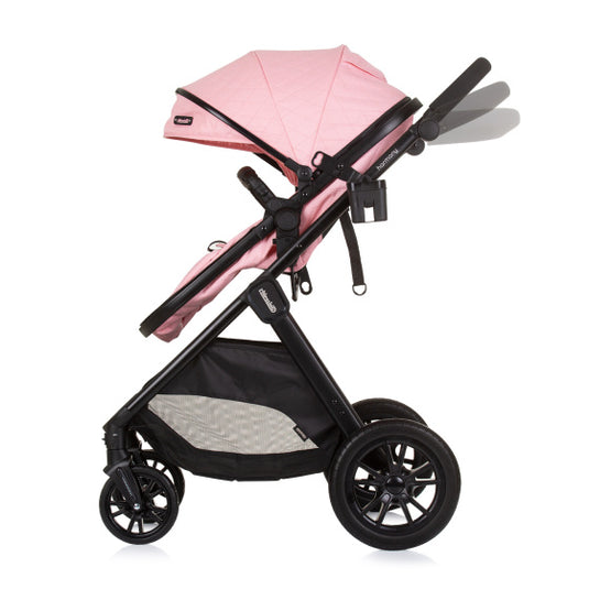 Chipolino harmony opvouwbare 3-in-1 kinderwagen met luiertas roze
