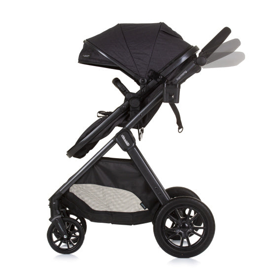 Load image into Gallery viewer, Chipolino harmony opvouwbare 3-in-1 kinderwagen met luiertas granite antraciet
