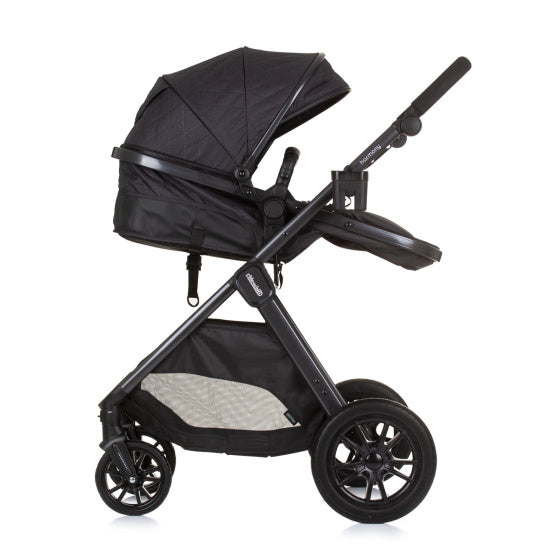 Load image into Gallery viewer, Chipolino harmony opvouwbare 3-in-1 kinderwagen met luiertas granite antraciet
