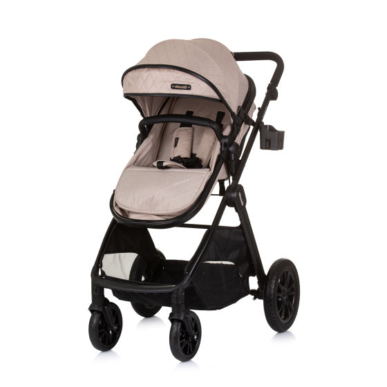Load image into Gallery viewer, Chipolino Harmony Opvouwbare 3-in-1 Kinderwagen met Luiertas Macadamia Beige Zwart
