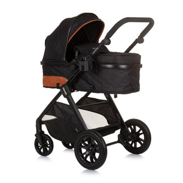 Chipolino harmony opvouwbare 3-in-1 kinderwagen met luiertas obsidian zwart