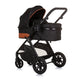 Chipolino harmony opvouwbare 3-in-1 kinderwagen met luiertas obsidian zwart