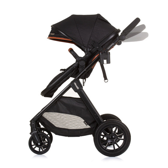 Load image into Gallery viewer, Chipolino harmony opvouwbare 3-in-1 kinderwagen met luiertas obsidian zwart

