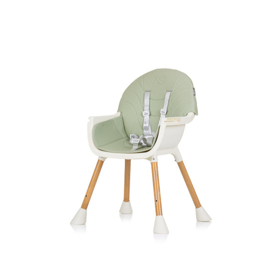 Chipolino rio 2-in-1 kinderstoel met eetblad zitkussen aloe groen wit