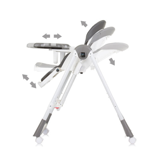 Chipolino milk shake 2-in-1 kinderstoel schommelstoel granite grijs wit