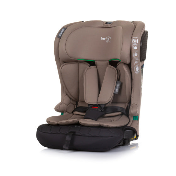 Load image into Gallery viewer, Chipolino lux x autostoel i-size 76-150 cm isofix macadamia taupe zwart
