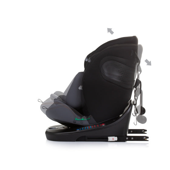 Load image into Gallery viewer, Chipolino autostoel i-size 40-150 cm isofix 360° obsidian zwart grijs
