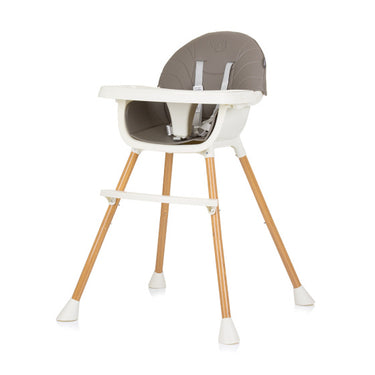 Chipolino rio 2-in-1 kinderstoel met eetblad zitkussen graphite grijs wit