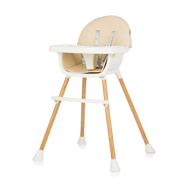 Chipolino rio 2-in-1 kinderstoel met eetblad zitkussen sand wit