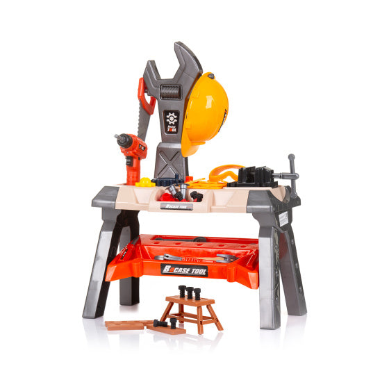 Load image into Gallery viewer, Chipolino werkbank met gereedschap speelset met licht 63-delig

