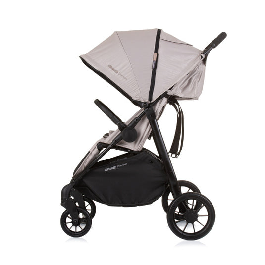 Chipolino top opvouwbare buggy voor 2 macadamia beige zwart
