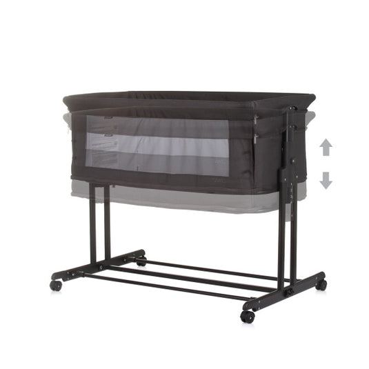 Chipolino zen co-sleeper box met klamboe obsidian zwart