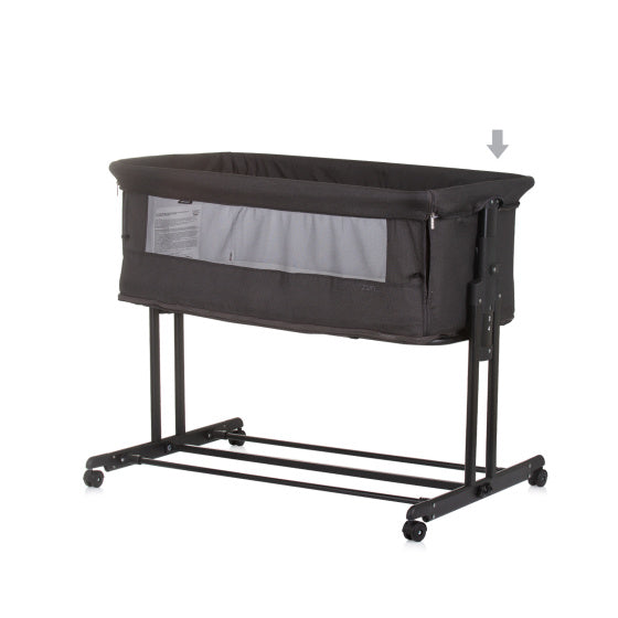 Load image into Gallery viewer, Chipolino zen co-sleeper box met klamboe obsidian zwart

