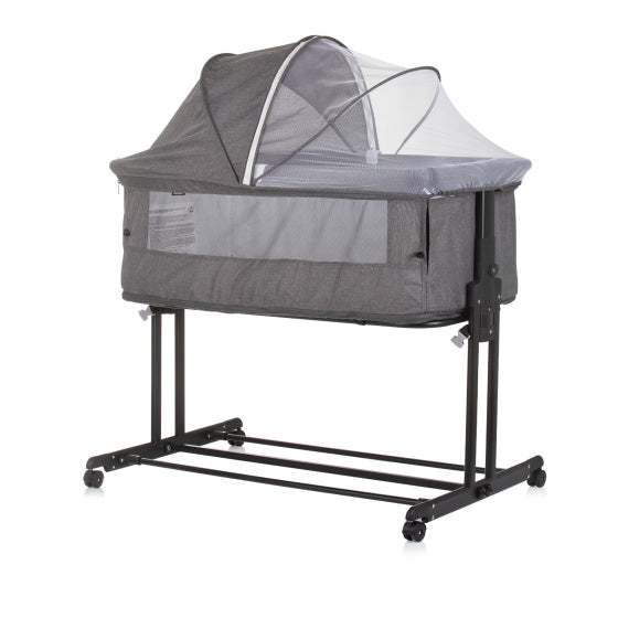 Load image into Gallery viewer, Chipolino zen co-sleeper box met klamboe granite grijs
