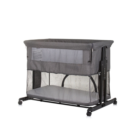 Load image into Gallery viewer, Chipolino zen co-sleeper box met klamboe granite grijs
