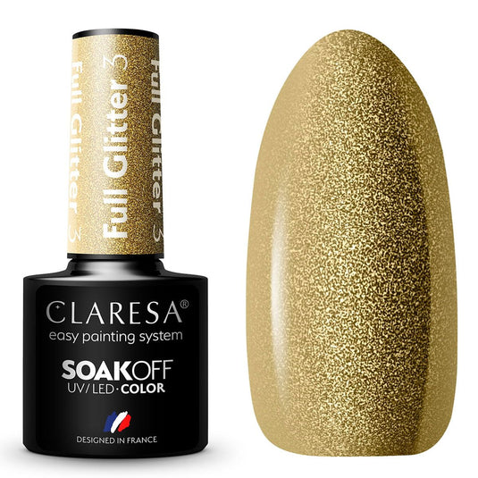 Claresa uv led gellak 5ml full glitter 3 gold