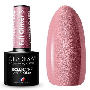 Claresa uv led gellak 5ml full glitter 5 warm pink