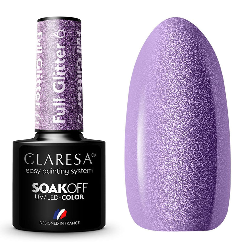 Load image into Gallery viewer, Claresa uv led gellak 5ml full glitter 6 purple
