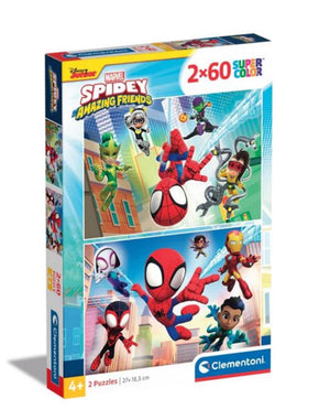Clementoni puzzel 2x60pcs spidey and his amazing friends =2023==blocco licenza=