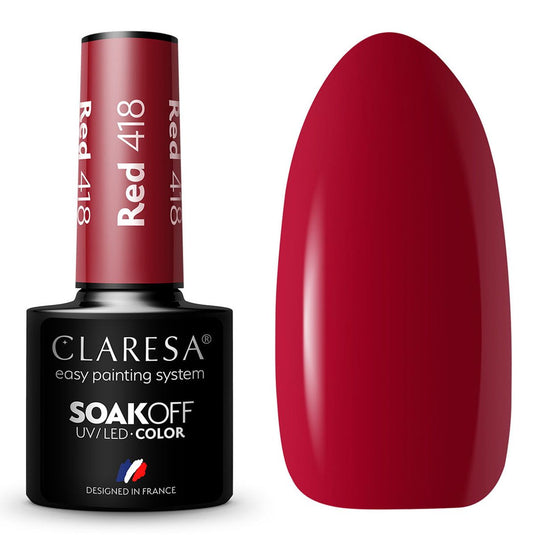Claresa uv led gellak 5ml red 418 take me to the river
