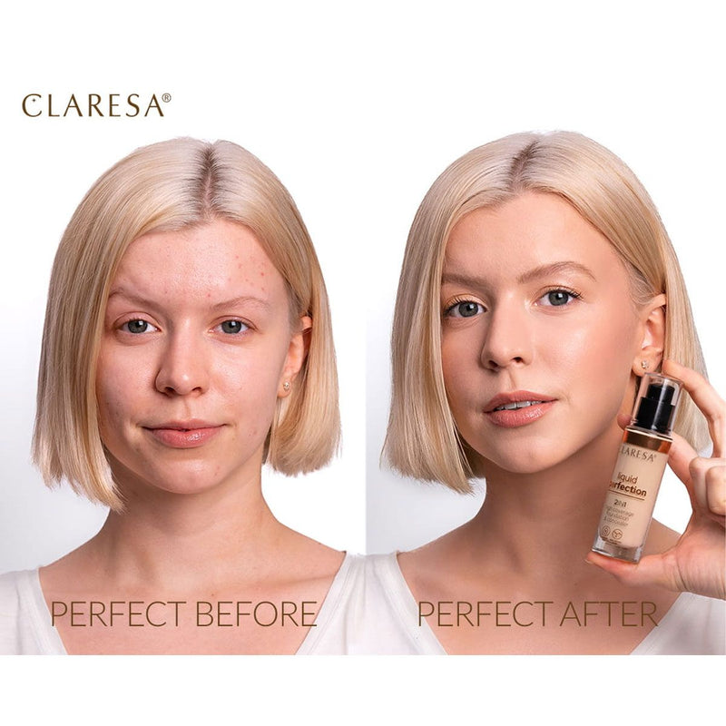 Load image into Gallery viewer, Claresa liquid perfection 2-in-1 concealer en foundation 102 warm medium 18gr.
