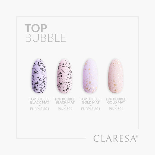 Claresa top coat bubble black mat no wipe 5ml